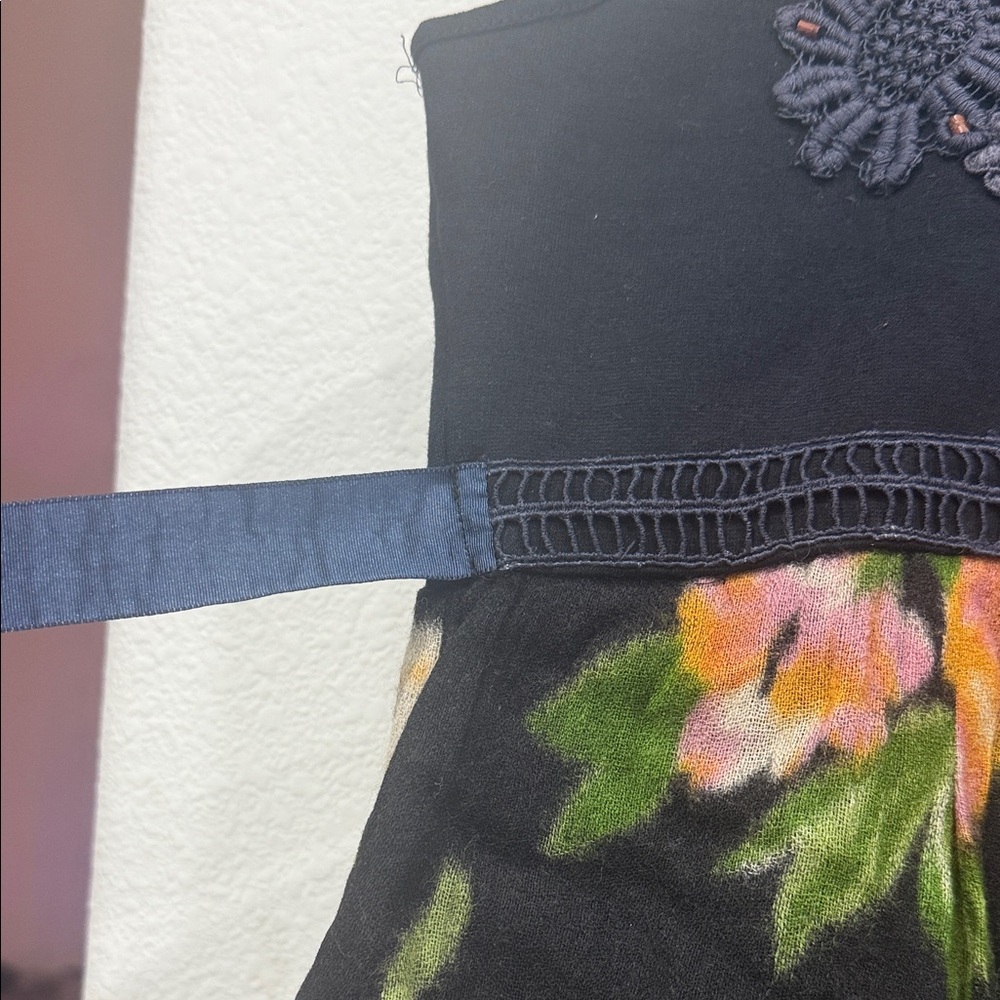 Free People Black Floral Mini Dress - Picture 4 of 6